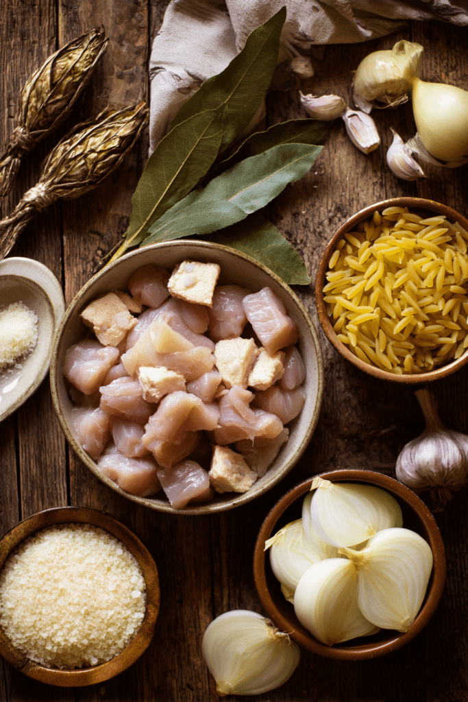 French Onion Orzo with Chicken