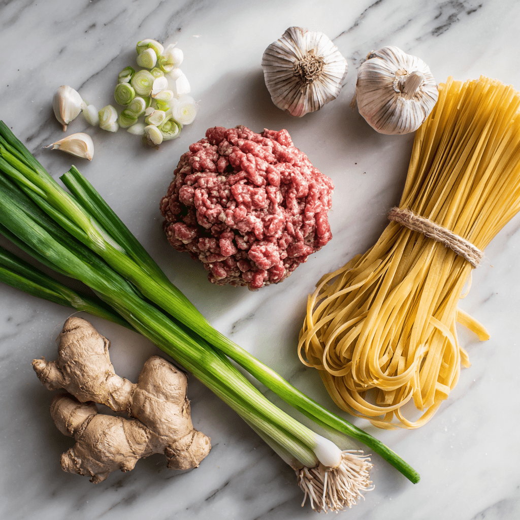 Ground Beef Mongolian Noodles