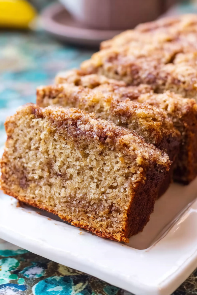 banana bread with crumb topping