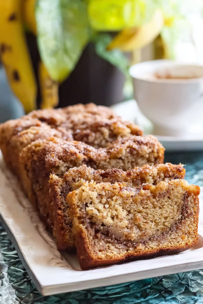 banana bread with crumb topping