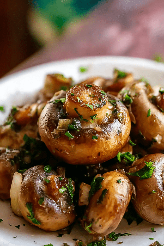 buttery garlic mushrooms