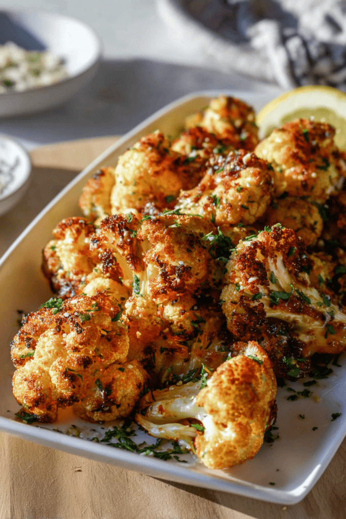 garlic parmesan roasted cauliflower