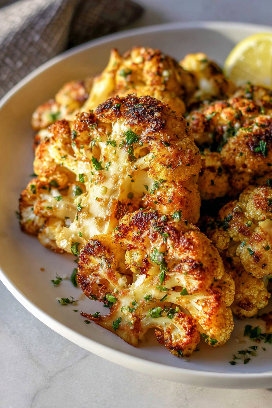 Garlic Parmesan Roasted Cauliflower Recipe (Crispy!) - Taste Advance