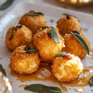 Fried Goat Cheese Balls with Spicy Sage Honey