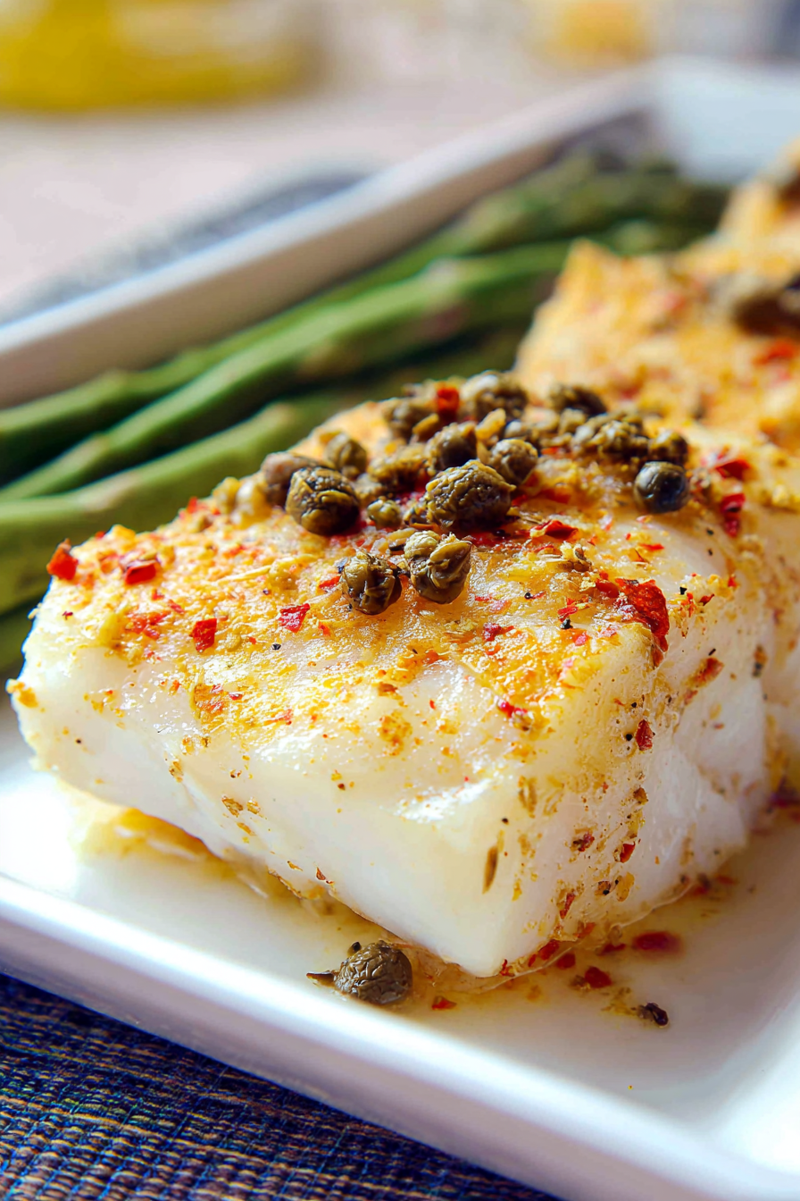 Easy Baked Cod with Lemon Butter & Capers - Taste Advance