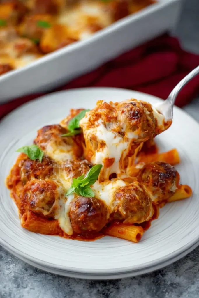 One pan meatball casserole